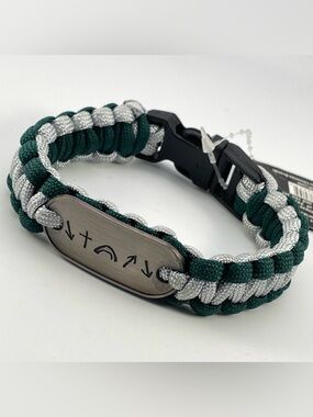 Witness Survivor Paracord Bracelet Green Gray Faith Message Symbol Tag